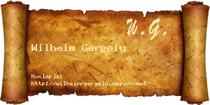 Wilheim Gergely névjegykártya